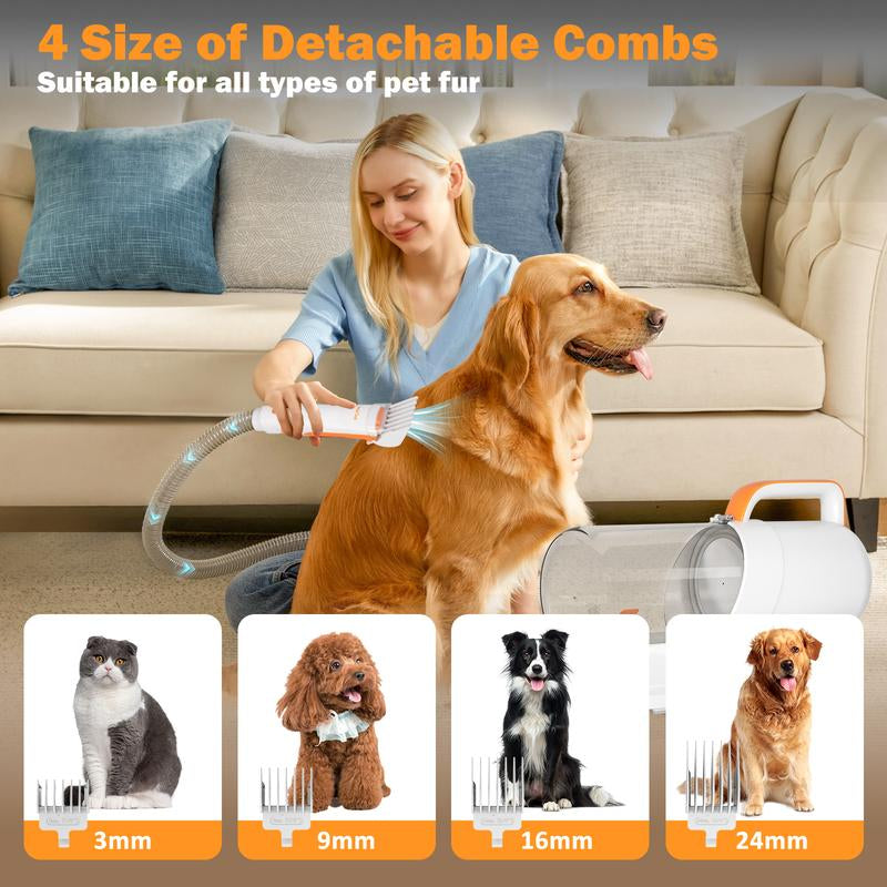 PAWING Grooming Vacuum, Dog Vacuum Brush for Shedding Grooming, Dog Hair Vacuum Groomer, 5-In-1 Pet Grooming Kit for Cat Dog, Pet Products